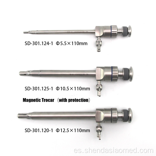 Instrumentos quirúrgicos de acero inoxidable trocar magnético